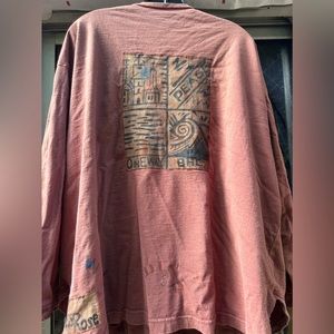Hand printed artist smock shirt